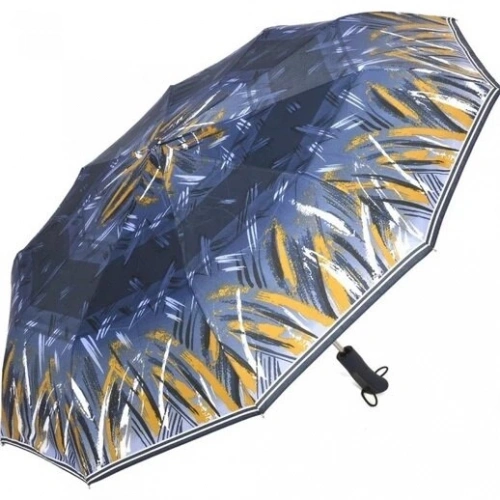 RUBENİS RB-069L ( BAYAN & YARI OTOMATİK ) (10 TELLİ ) ( 3 KIRMALI ) RENKLİ DESENLİ ŞEMSİYE (SİYAH KISA SAP)*12X4