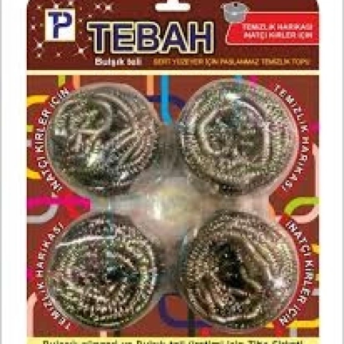 SALLYTEX TEBAH ( 4PCS ) BULAŞIK TOP TELİ*144