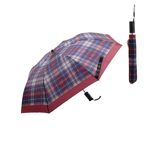 SKYBELT SKY-07 ( CHERY ) ( BAYAN & YARI OTOMATİK ) RENKLİ DESENLİ ŞEMSİYE ( SİYAH SAP )*12X5