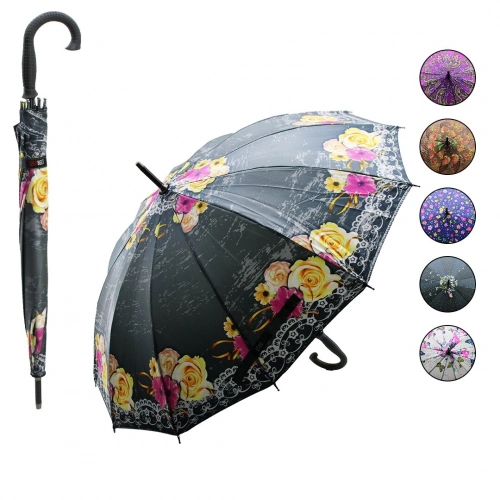 SKYBELT SKY-241 ( FİBER 12 TELLİ ) DESENLİ BAYAN BASTON ŞEMSİYE*60