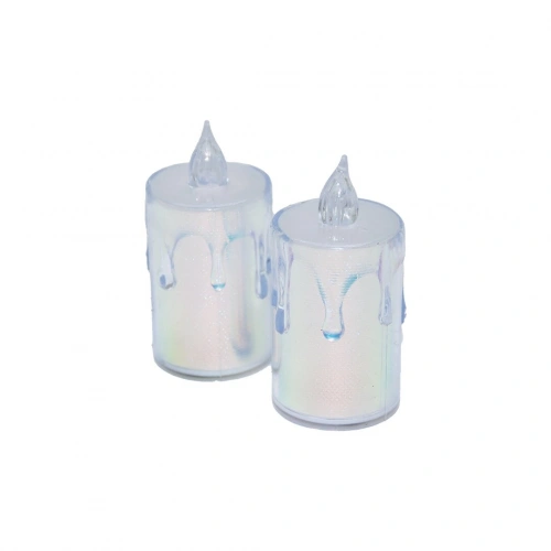 SMOKELESS CANDLES ENF-514 (BÜYÜK BOY= ÇAP:3.5CM & Y: 5.8CM) (DAMLALI AKAN MUM MODELİ) (PİLLİ) LED MUM (MİKA KRİSTAL PLASTİK)*24X20