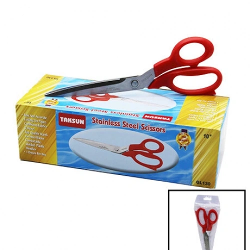 TAKSUN GL-130  ( 10 ) TERZİ MAKASI RENKLİ SAPLI*12X15