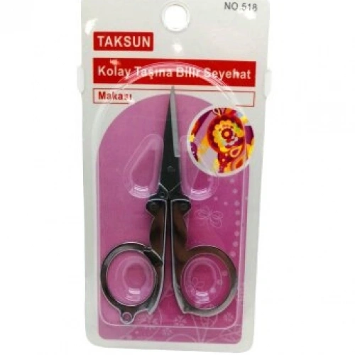 TAKSUN NO-518 KATLANIR KOLAY TAŞINABİLİR SEYAHAT BIYIK BERBER MAKASI*24X30