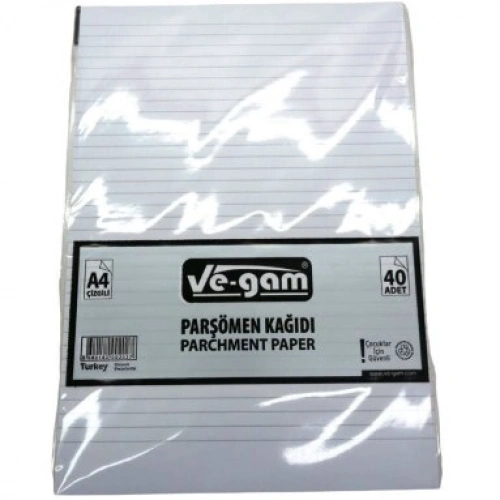 VE-GAM A4 ( 40PCS ) ( ÇİZGİLİ ) PARŞÖMEN KAĞIDI*100