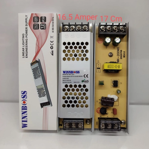 WINNBOSS WN-1207 ( 12V-16.5A-200W-IP20 ) ULTRA SLİM TRAFO*100