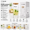 BAROTTİ DMR-9039 ( BAMBU KAPAKLI ) CAM SÜRAHİ & BOROSİLİKAT ( 1200ML )*12=K