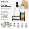 BAROTTİ DMR-9779 ( CAM ŞİŞE & 500ML ) ( SİYAH METAL STAND & SİYAH POMPA ) SIVI SABUNLUK SETİ*24