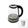 CROWN CRW-7204 ( CAM & LEDLİ ) KETTLE ( 1.8LT ) ( 1500W ) ( ÇELİK TABAN & KROM KAPAK ) (360° GÖVDE ) ( PLASTİK KULP )*6