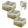 İBİCO İ12-067 ( 3 BOY ) ( KARE ) ( BAMBU KENAR ) ORGANİZER SEPET ( AHŞAP ALTLIK & BEZLİ ) ( 17X17 & 21X21 & 26X26CM )*24