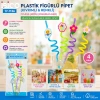 İBİCO İ17-032 ( 4PCS ) ( KIVRIMLI & RENKLİ PLASTİK ) PİPET ( FİGÜRLÜ=MİX )*240