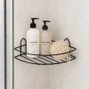 KRT-1147 EKO-1 ( TEK KATLI & ÜÇGEN ) ( SİYAH ) ( METAL ) BANYO KÖŞELİK & DUŞKABİN RAF*50