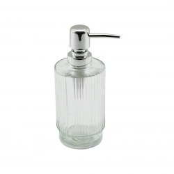 BAROTTİ DMR-8887 ( ÇİZGİ DESENLİ ) ( ŞEFFAF CAM ) SIVI SABUNLUK ( 330 ML )*48=K