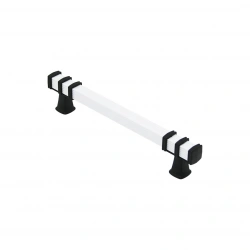 İBİCO-963 ( 12.8CM ) ( YÜZÜK SİYAH & KULP BEYAZ ) ( KARE ) ÇEKMECE KULP*10X5