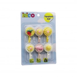 İBİCO İ17-010 ( 6PCS ) ( ÇİÇEK & MEYVE FİGÜRLÜ ) PLASTİK ASKI ( YAPIŞKANLI MONTAJ ) ( 2KG TAŞIMA )*12X20