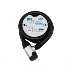 İBİCO İ18-068 ( ANAHTARLI ) ( AÇ-KAPA KİLİT KAPAKLI ) MOTOR & BİSİKLET KİLİT ( ÇELİK TEL ) ( SİYAH ŞEFFAF KILIF ) ( 24MMX150CM )*30