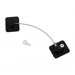 KINETEX KTX-3331 ( SİYAH PLAKA ) ( HALATLI ) EMNİYET KİLİT ( 5X6CM YAPIŞKANLI MONTAJ=2PCS PLAKA ) ( HALAT=18.8CM )*300