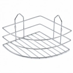 KRT-1148 EKO-01 ( TEK KATLI & ÜÇGEN ) ( KROM ) ( METAL ) BANYO KÖŞELİK & DUŞKABİN RAF*50
