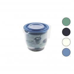 LOCK & FRESH-10200-999 ( RENKLİ )( ÇİFT KAPAKLI ) MİKSER KAP ( SİLİKON & PLASTİK )( 2200ML & 9 CUPS )( KAYDIRMAZ AYAK )*12=K