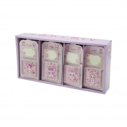 LUCK DAY SPRİNG SWEET 661-1 (2PCS) (TELLİ NOT DEFTERİ=60YAPRAK=6.5X7.5CM & YAPIŞKANLI=40 YAPRAK=4.4X7CM) (KEDİLİ CIRTLI KAPAK )*24X16