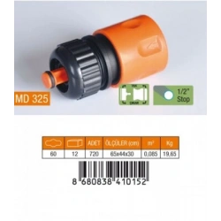 MEDALYAN MD-325 ( 1/2 ) HORTUM BAĞLANTI ADAPTÖRÜ ( STOPLU )*60X12