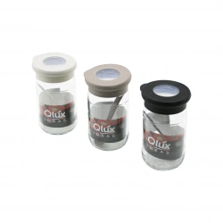 QLUX C-00344 FLAT ( CAM ) ( BAHARATLIK & PLS.KAŞIKLI ) (370ML) (KAPAK=RENKLİ SİLİKON KENAR & ŞEFFAF PVC GÖBEK)*20=K