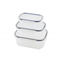 QLUX L-00879-2 ( 3PCS ) QUİCK SIZDIRMAZ SAKLAMA KABI SETİ (ŞEFFAF KAP & BUĞULU-CONTALI KAPAK) ( 500-1000-1700ML)*16