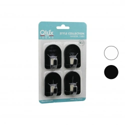 QLUX L-00950 ( 4PCS ) DOME ASKI NO-2 ( KUBBELİ & SİYAH & BEYAZ & PLASTİK ASKI ) ( YAPIŞKANLI MONTAJ )*50