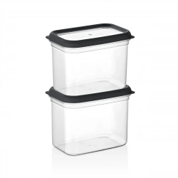 QLUX L-01006 ( 2PCS ) ( 1900ML ) ( NO-3 ) BOMONTİ PLASTİK SAKLAMA KABI*6=K