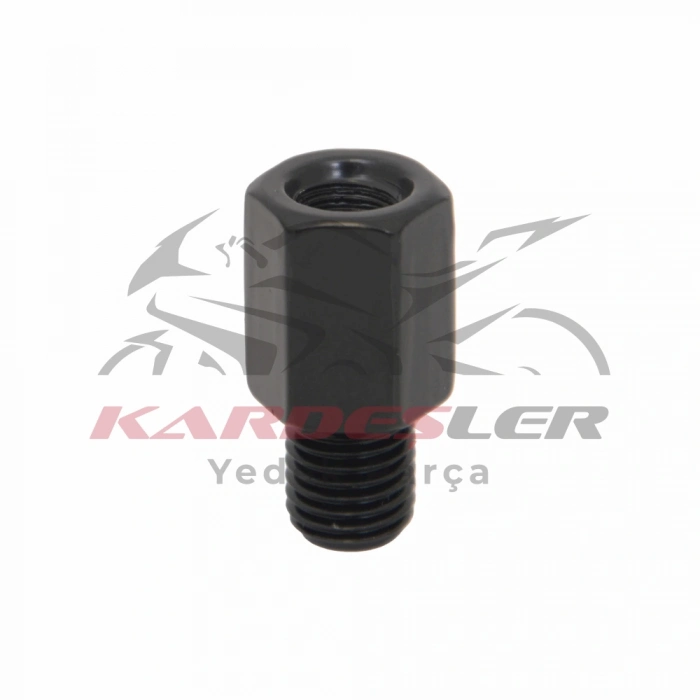 AYNA ADAPTÖRÜ [10 ADET] [ÜST 8MM DÜZ DİŞ - ALT 8MM DÜZ DİŞ] [SİYAH]