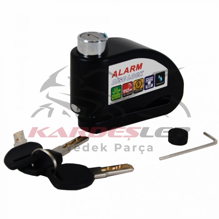 DİSK KİLİT - DÜZ ANAHTARLI - ALARMLI [SİYAH]