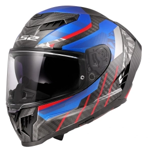 LS2 DRAGON KARBON TRAX MAVİ KASK