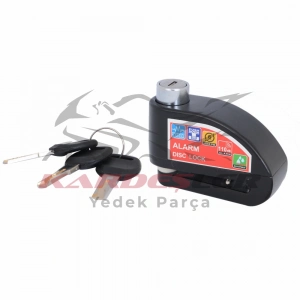DİSK KİLİT - DÜZ ANAHTARLI - ALARMLI [SİYAH]