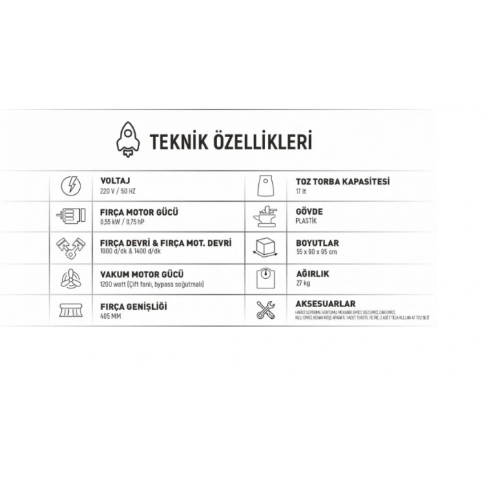 MR 400 Geniş Alan ve Cami Süpürme Makinesi