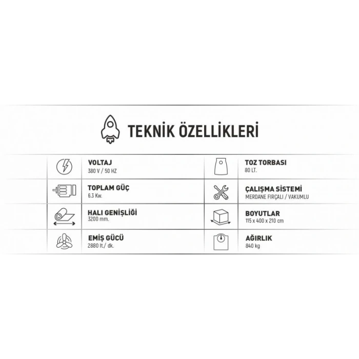 CHM 3200 Halı Hav Alma ve Paketleme Makinası