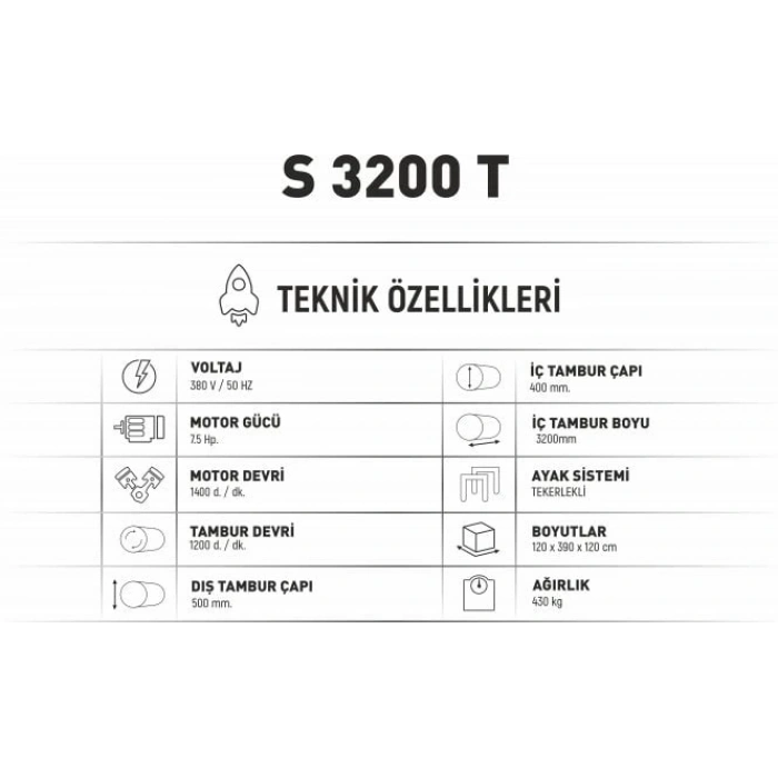 S 3200 T Halı Sıkma ve Kurutma Makinası