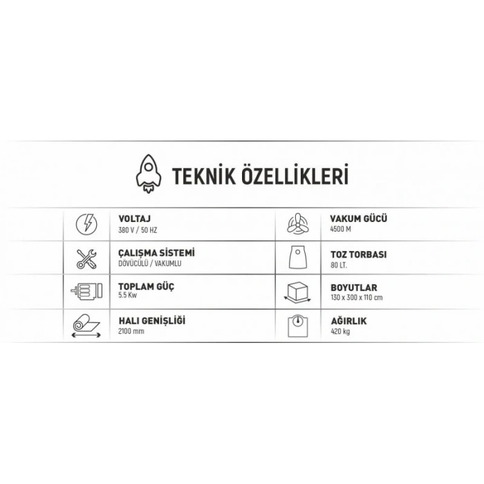 CRF 2100 F Halı Toz Alma Makinası