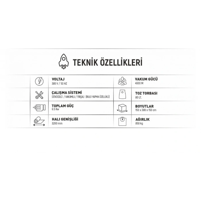 CRF 3200 FR Halı Toz Alma Makinası