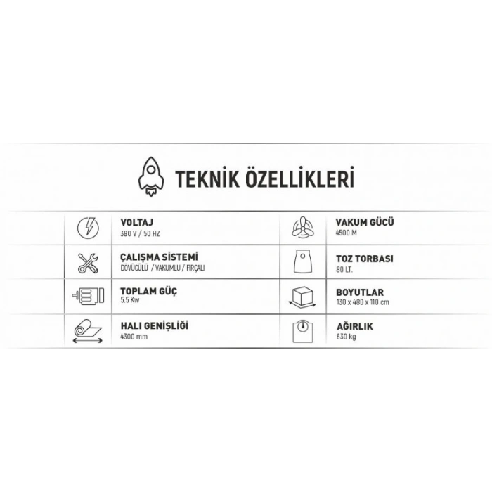 CRF 4300 F Halı Toz Alma Makinası