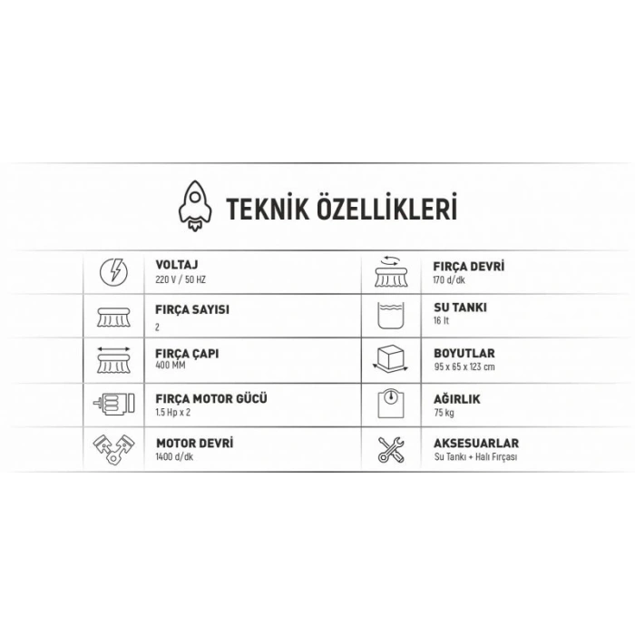 RCF 2400 Halı Yıkama Ve Zemin Cilalama Makinesi