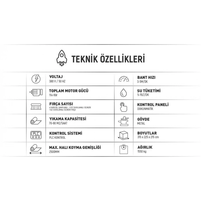 CTC 2500 G/6 Tam Otomatik Halı Yıkama Makinası