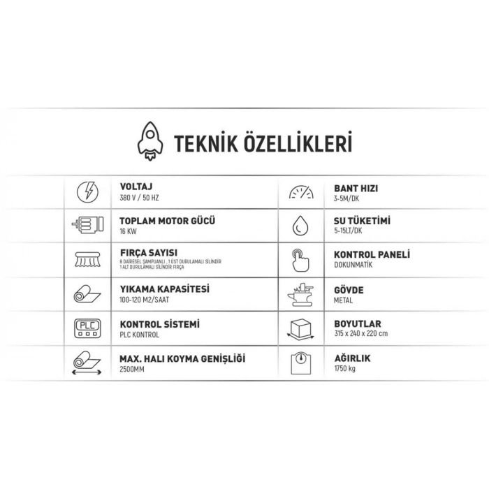 CTC 3300 G/8 Tam Otomatik Halı Yıkama Makinası