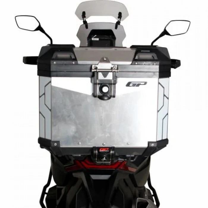 GP Kompozit Universal 37 lt Alüminyum Motosiklet Çantası Gri