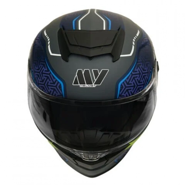GP MY HELMET MKS001-RGBY Yarış Spoiler Güneş Vizörlü Şeffaf Full Face Motosiklet Kaskı