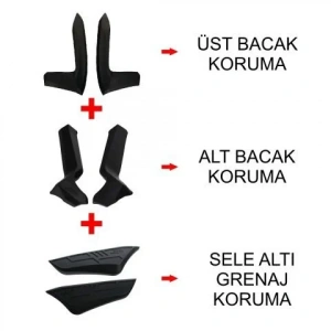 GP Kompozit Honda Forza 250 2023-2025 Uyumlu Üst/Alt Bacak ve Grenaj Koruma Seti Siyah