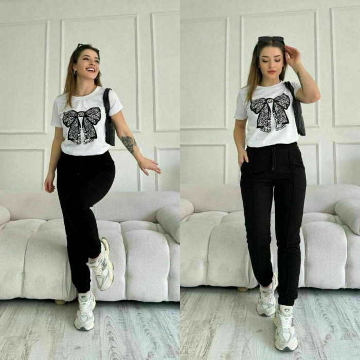 İnci Taş İşlemeli Kurdeleli Takım