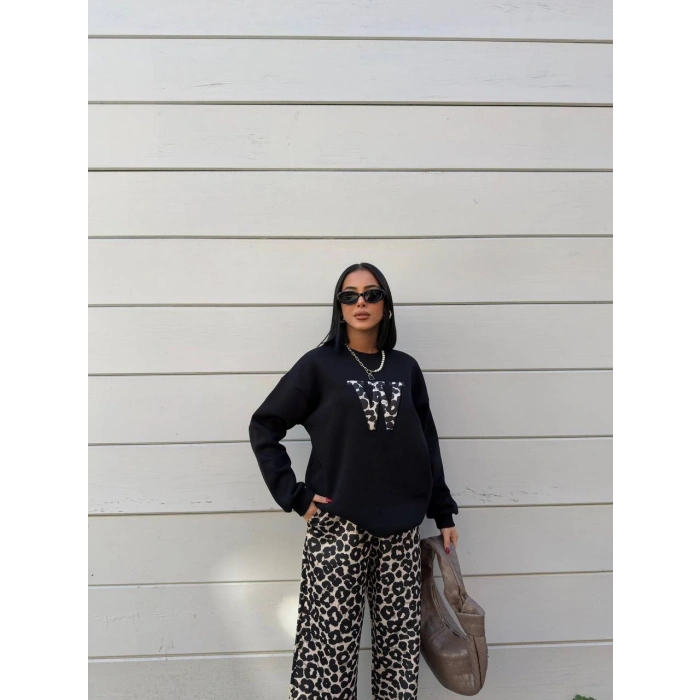 Leopar Nakışlı Takım