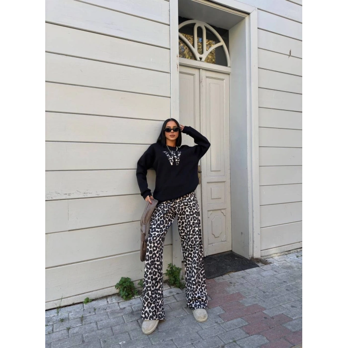 Leopar Nakışlı Takım