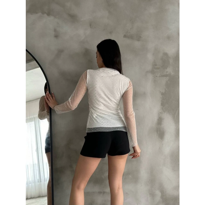 Puantiyeli Tül Bluz
