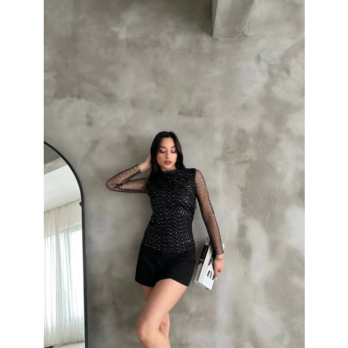 Puantiyeli Tül Bluz