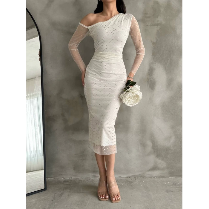 Puantiyeli Tül Elbise